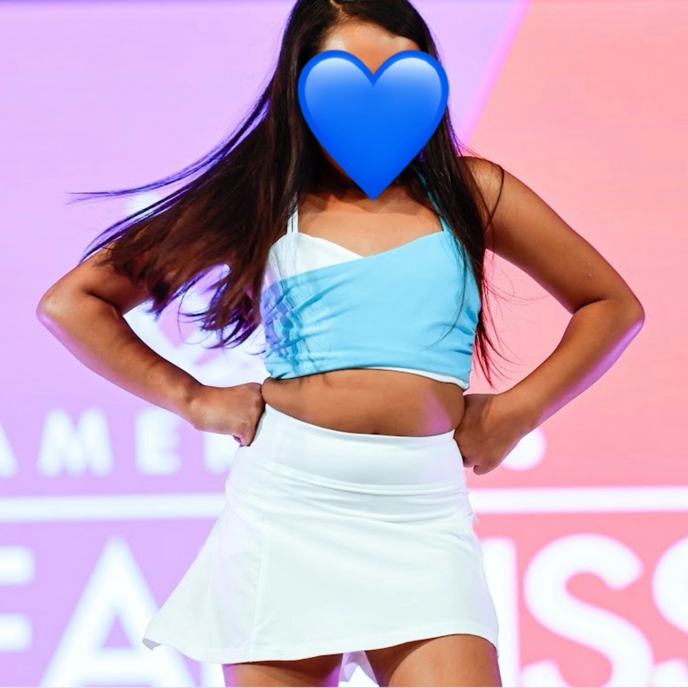 Girls Blue Twist-Front Tank Top
